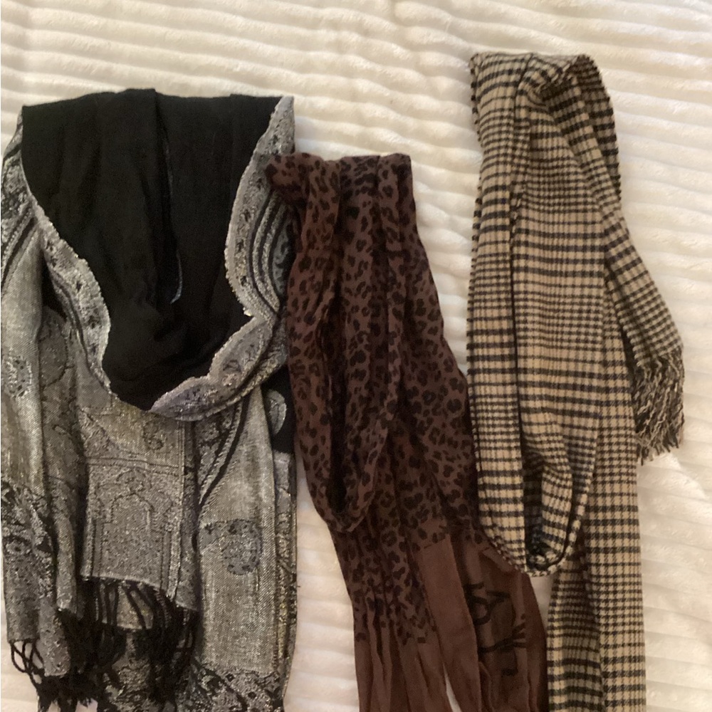 Set of Three Stylish Scarves